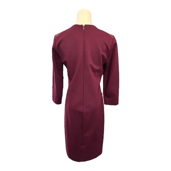 π EUC PER SE Deep Plum Suede & Stretch Long Sleeve Dress | Size 2 - Picture 4 of 8
